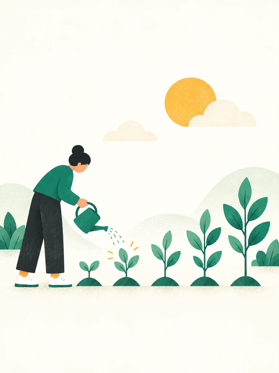 An illustration of taking small steps toward a meaningful goal