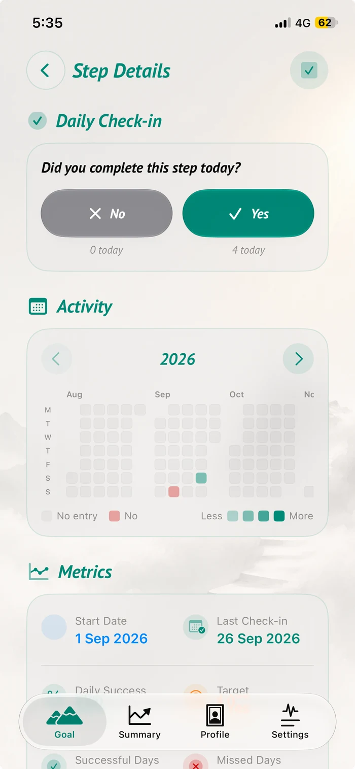 Daily check-in activity